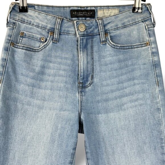 Aeropostale Jeans Womens Sz 2 Reg High Waisted Jegging Light Wash Stretch Denim - Picture 4 of 12
